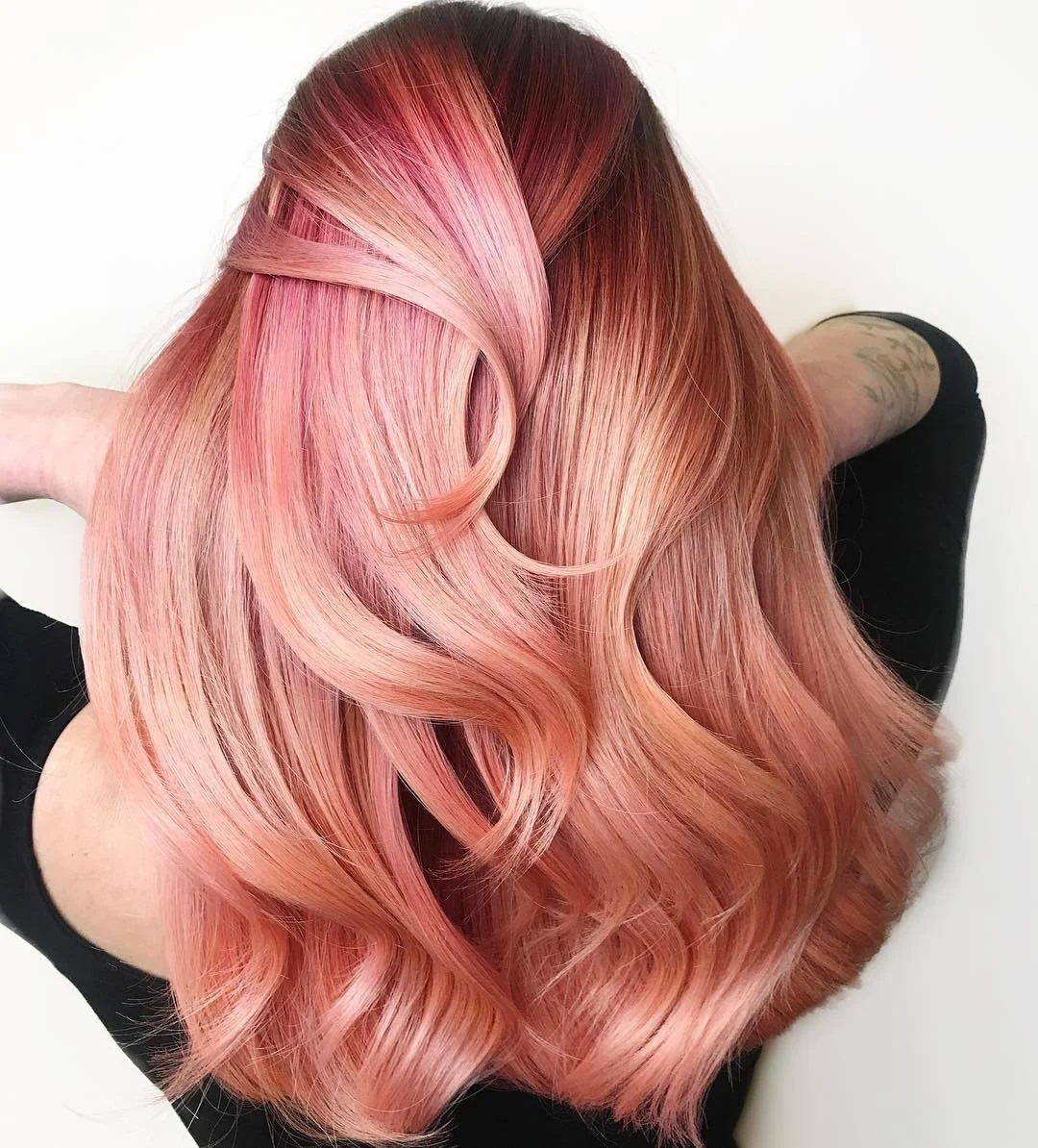 Dramatic Pink Balayage Hair Color