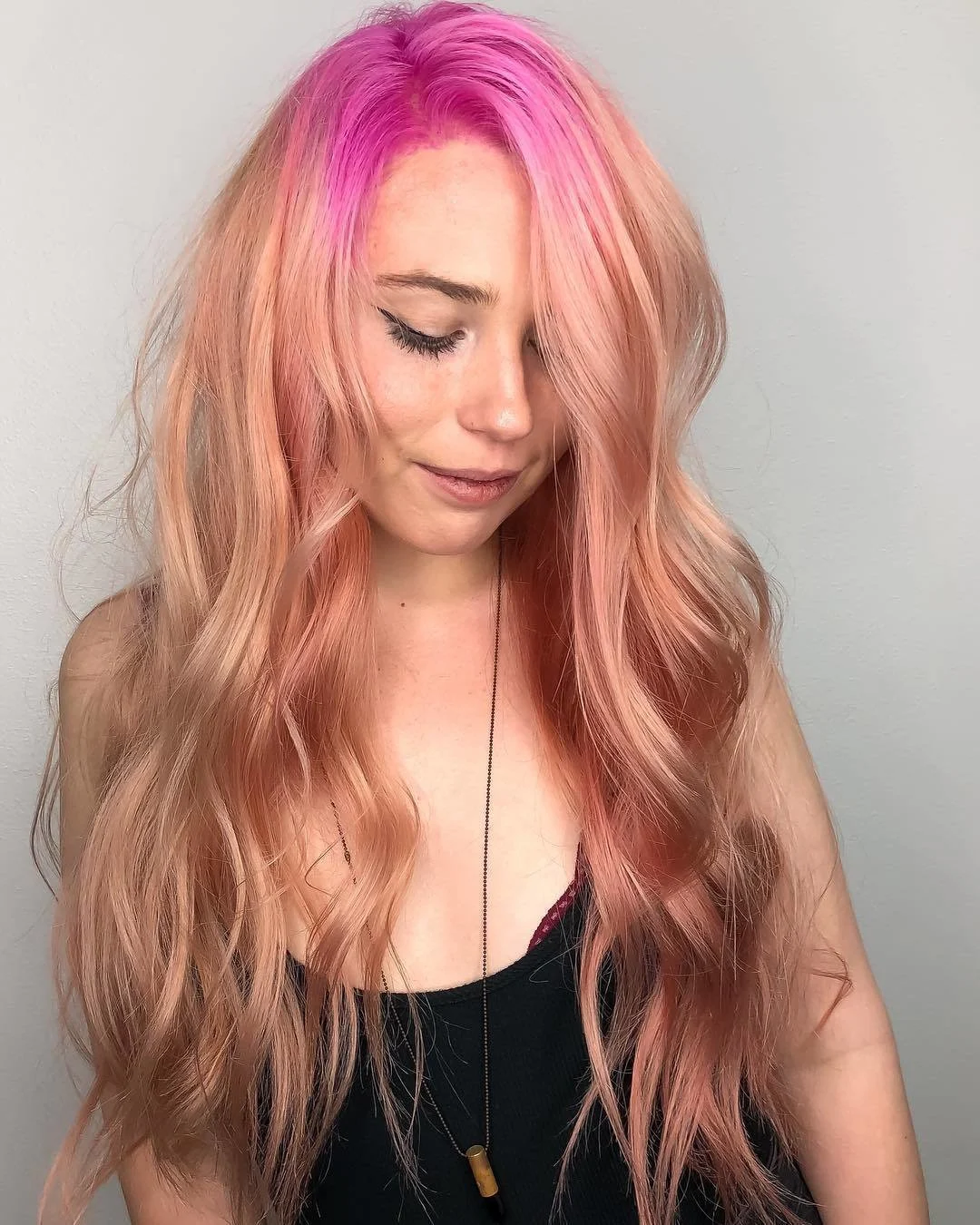 Neon Pink Roots Hair Color