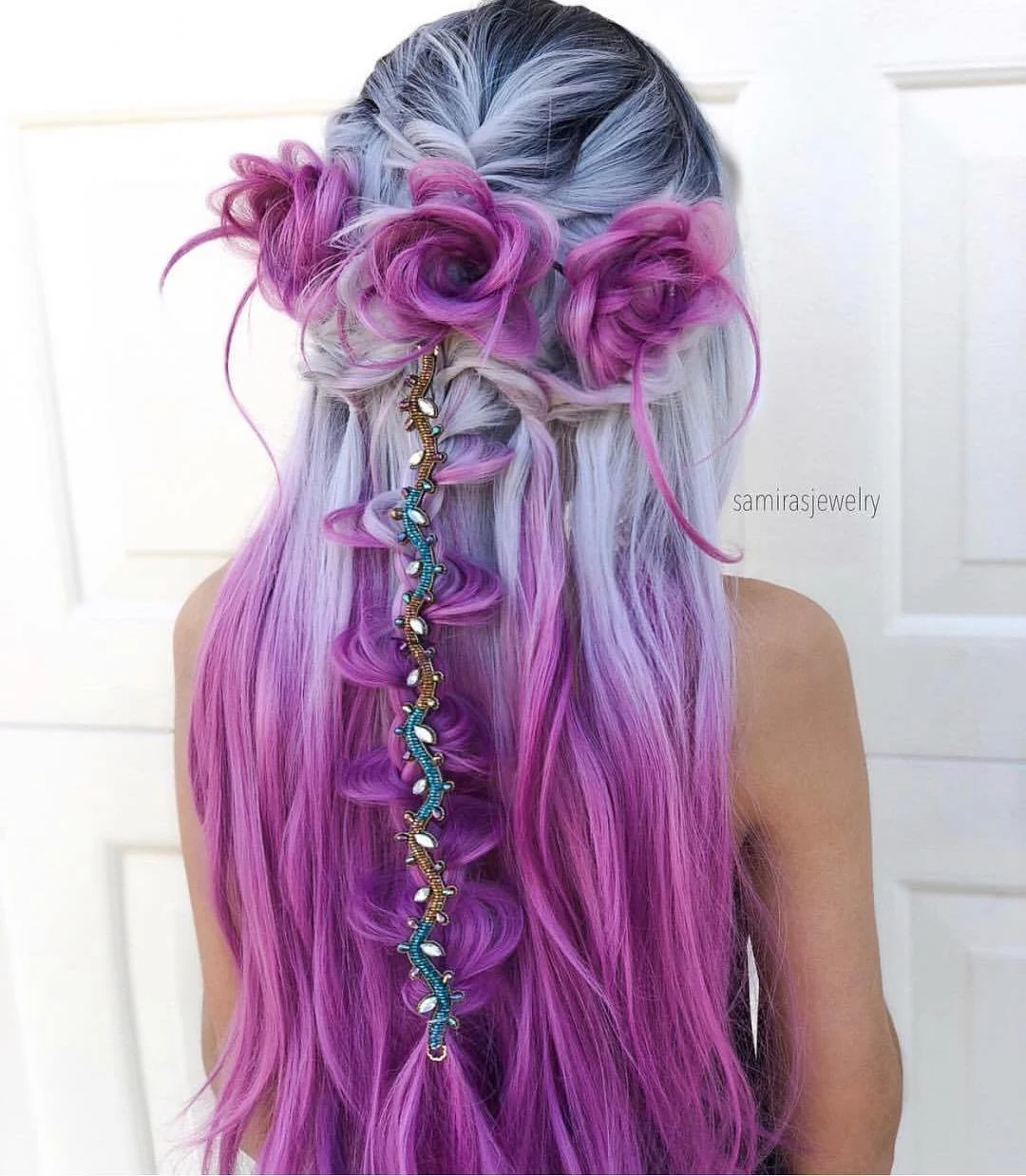 Periwinkle-Violet Ombré Hair Color