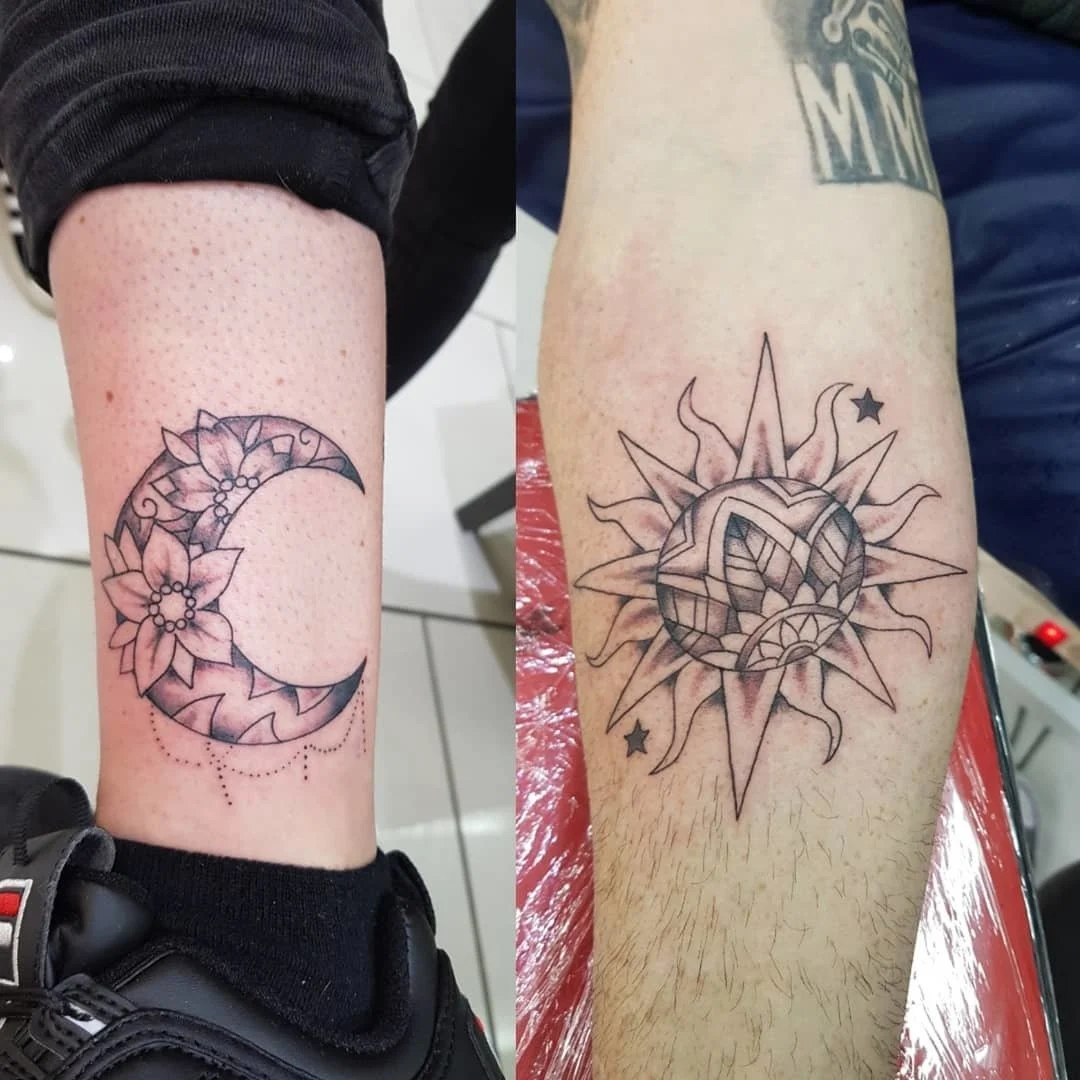 Sun & Moon Father-Daughter Tattoos