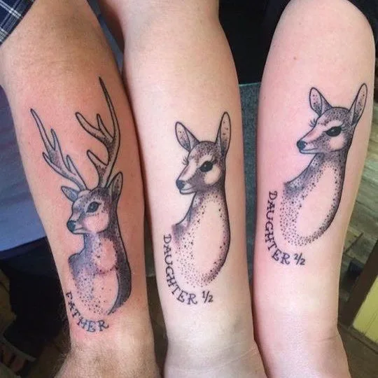 Deer Father-Daughter Tattoo