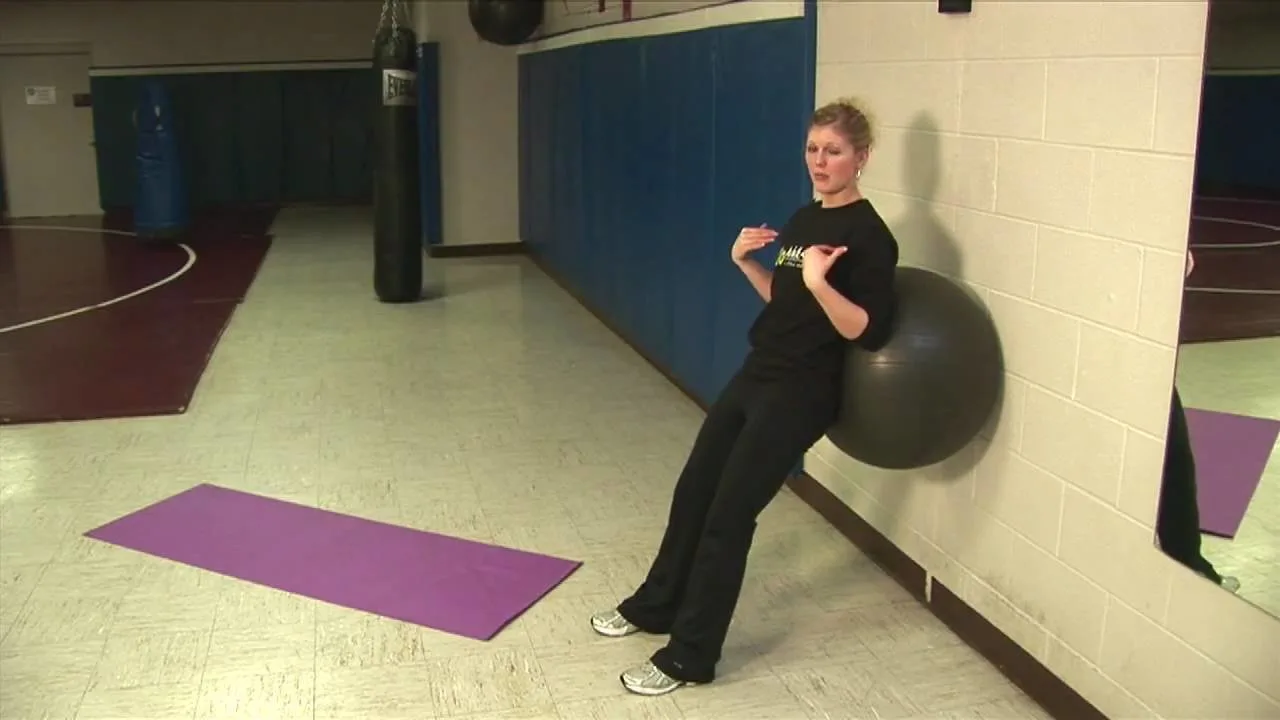 Postpartum Stability Wall Ball Squats