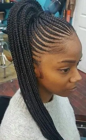 Feed-In Braided Ponytail Protective Style