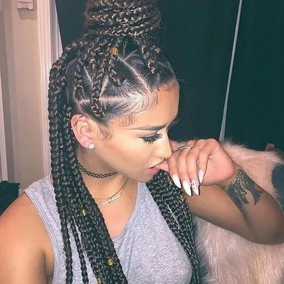 Box Braids With Triangle Part Protective Style