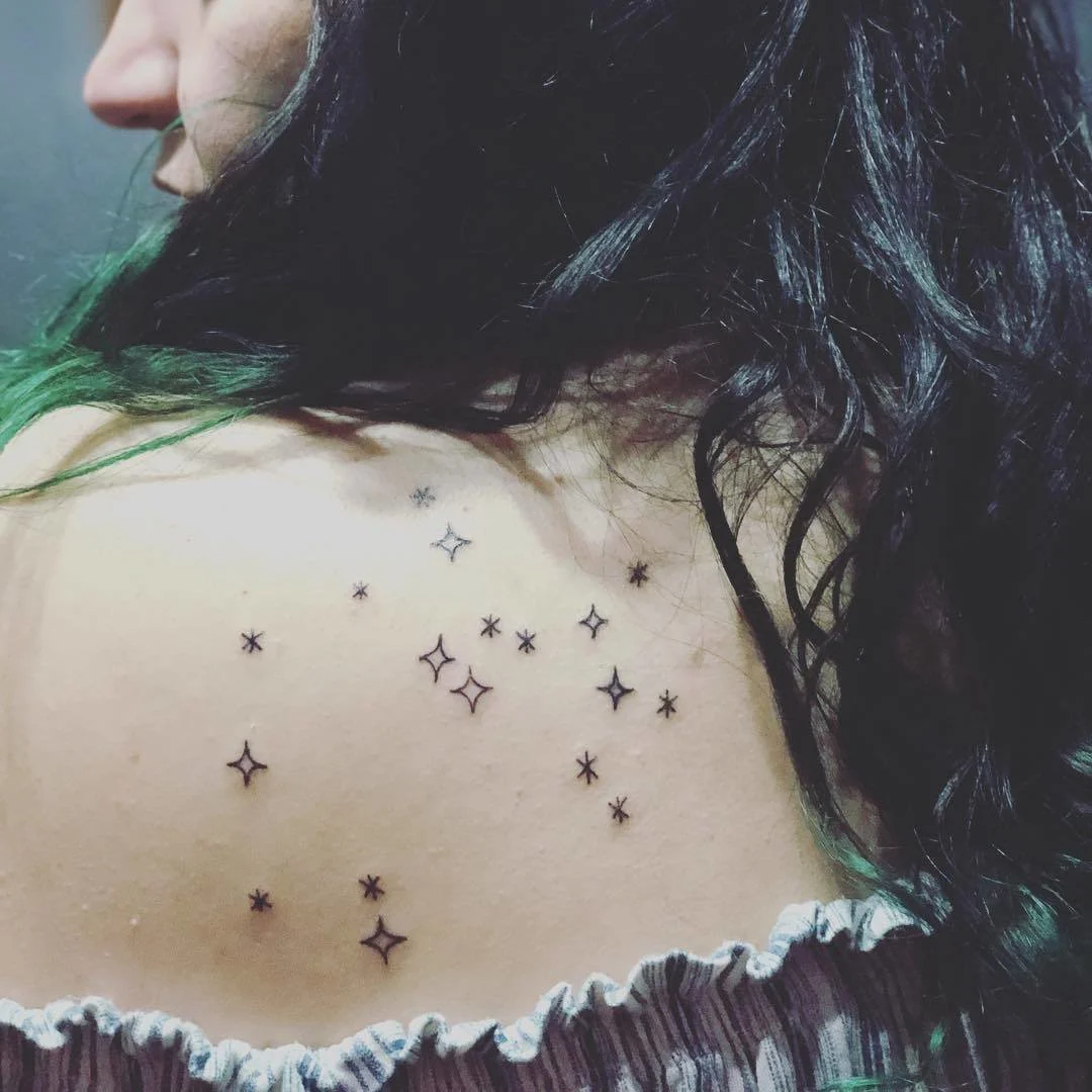 Scattered Stars Zodiac Tattoo