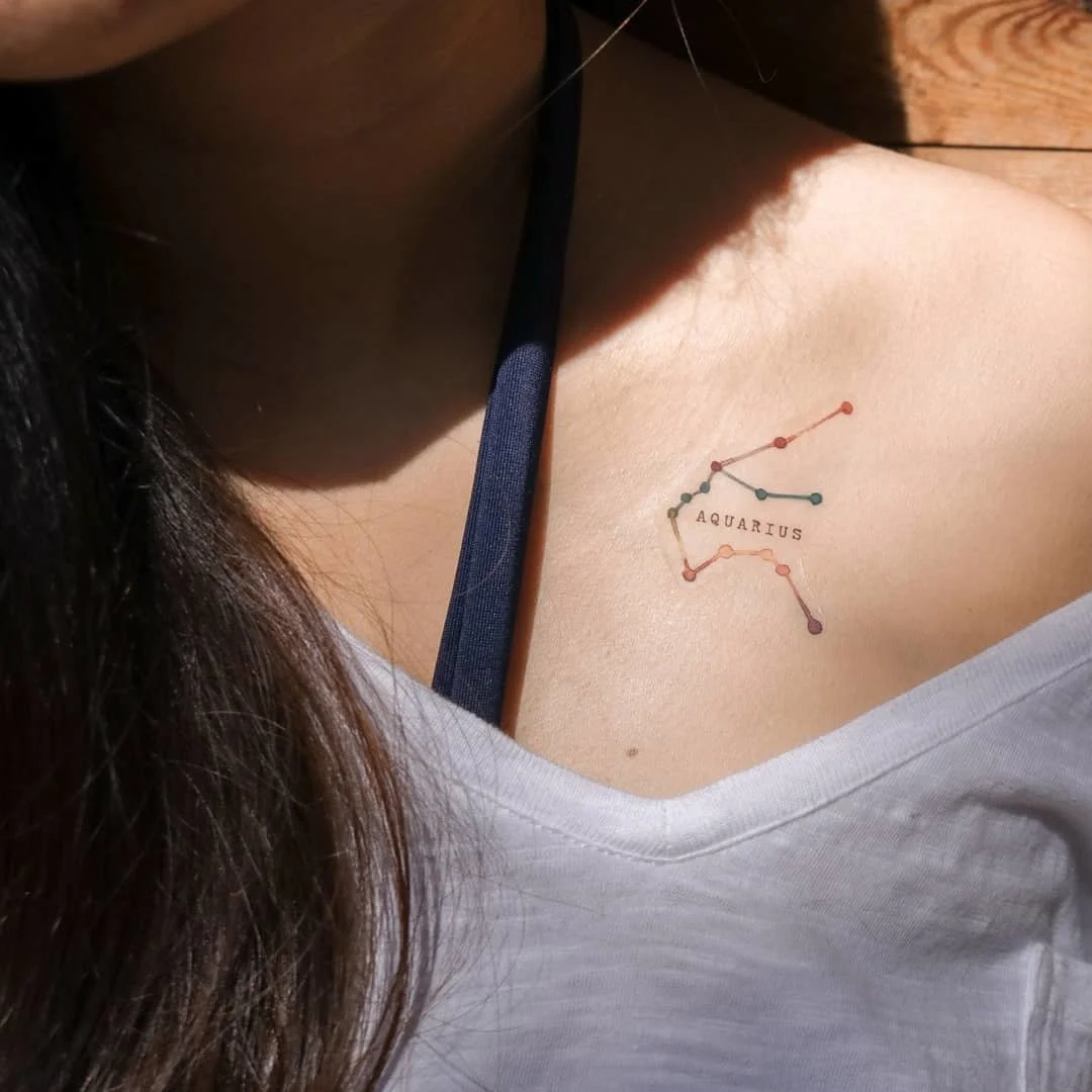 Rainbow Constellation Zodiac Tattoo