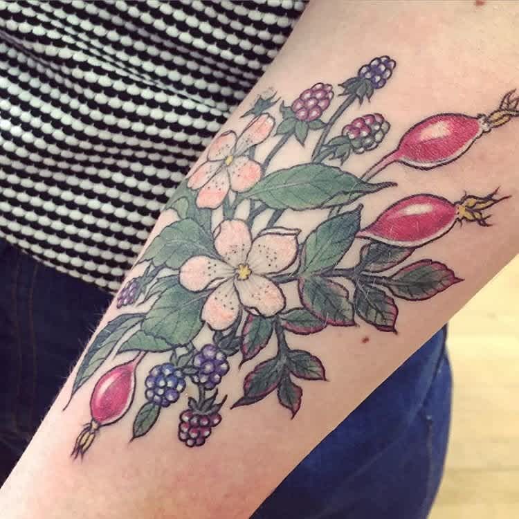 Fruit & Flowers First Tattoo