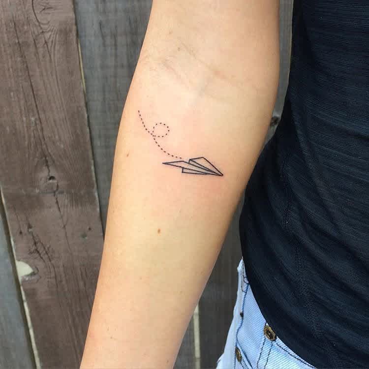 Paper Airplane First Tattoo