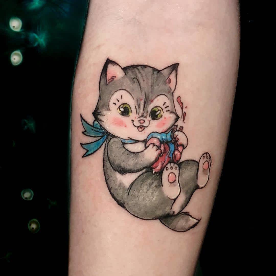 Kitty Cat First Tattoo