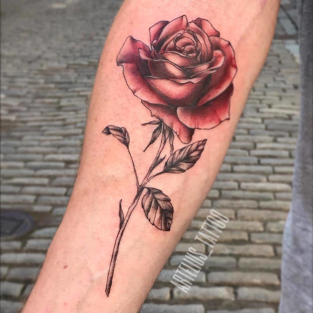 Single Rose First Tattoo