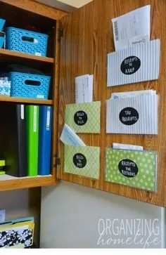 Store Important Receipts in Cabinet Door Pockets