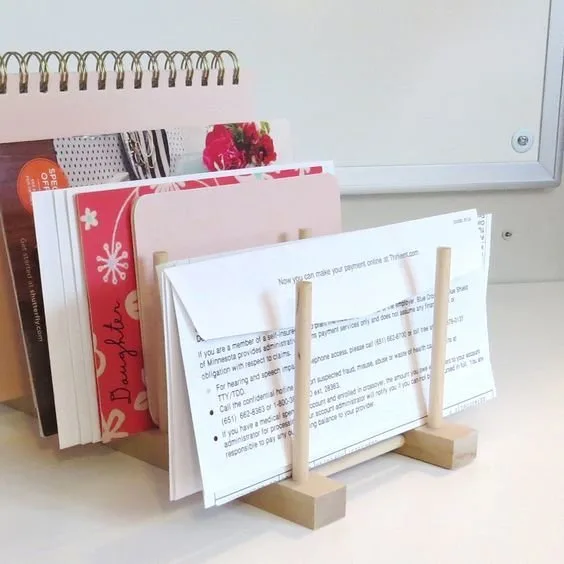 Use a Pot Lid Organizer to Organize Papers
