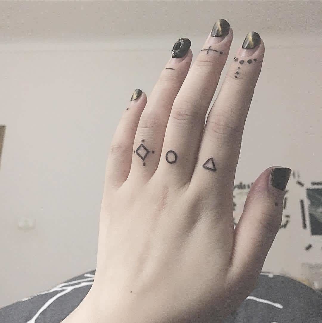 Simple Shapes Small Hand Tattoo Simple Shapes Small Hand Tattoo