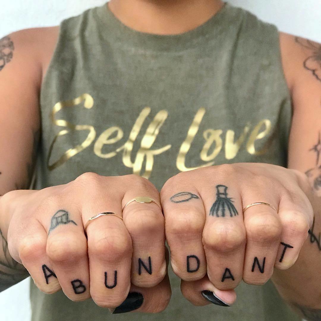 "Abundant" Small Hand Tattoo