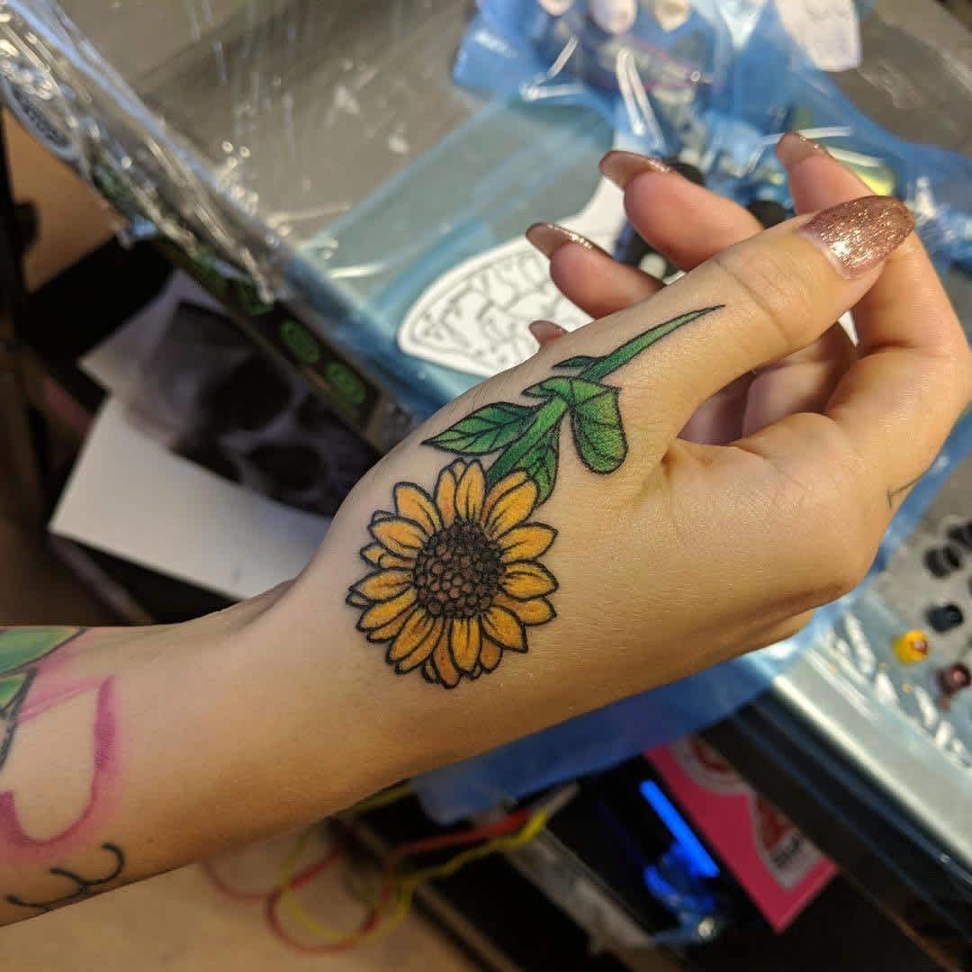 Sunflower Small Hand Tattoo Sunflower Small Hand Tattoo