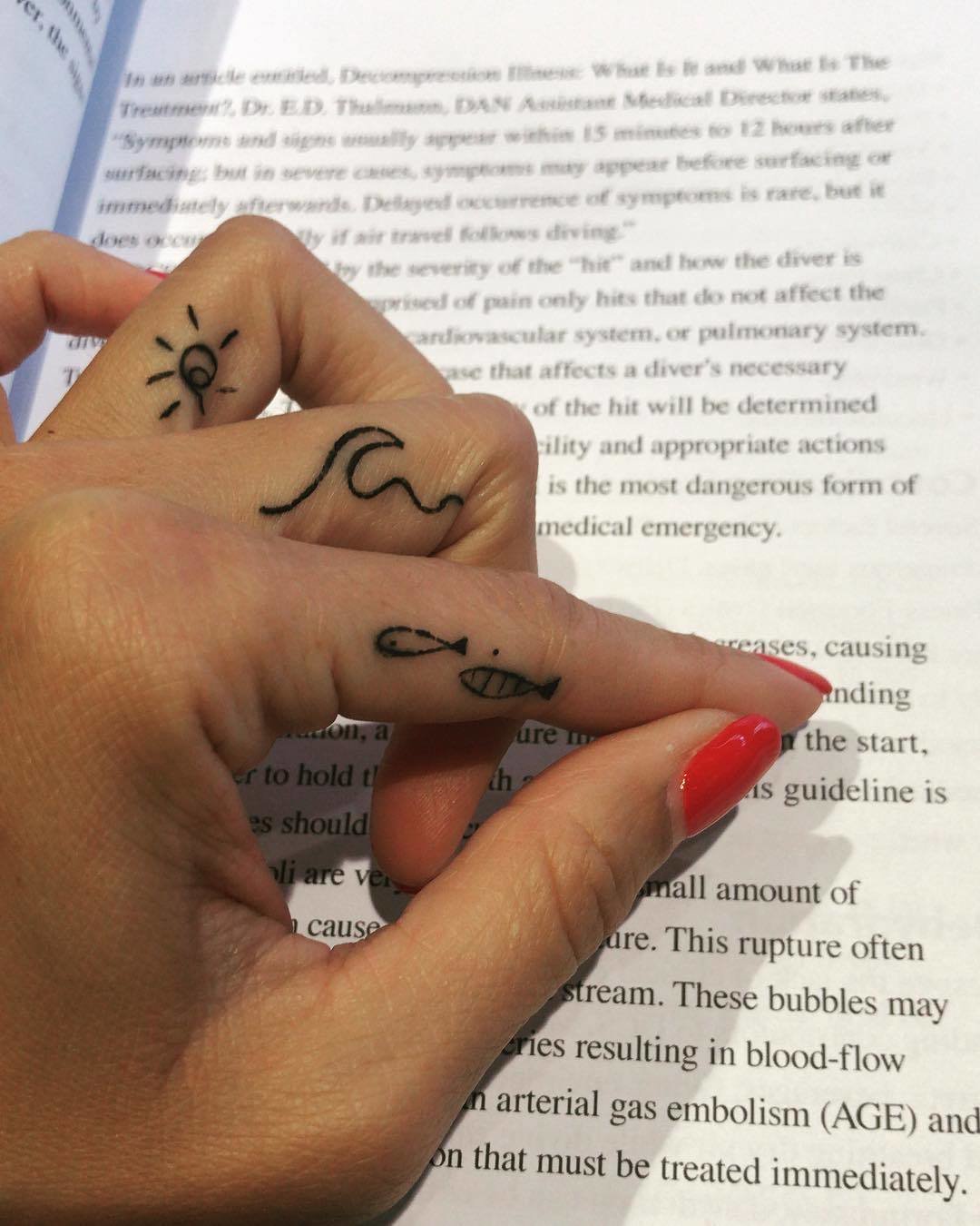 Beach Small Hand Tattoo