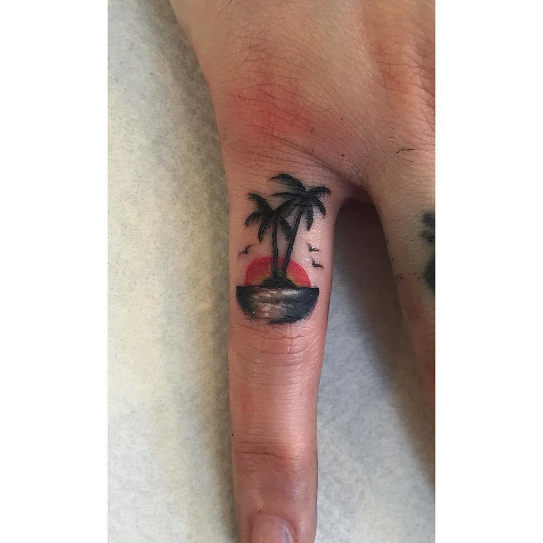 Tropical Small Hand Tattoo