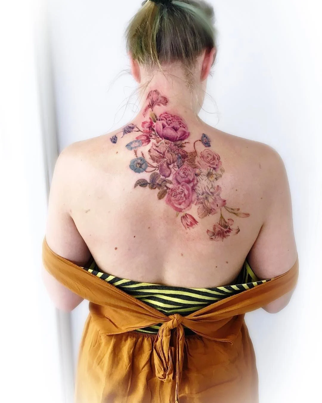 Pretty Pink Vintage Flower Tattoo