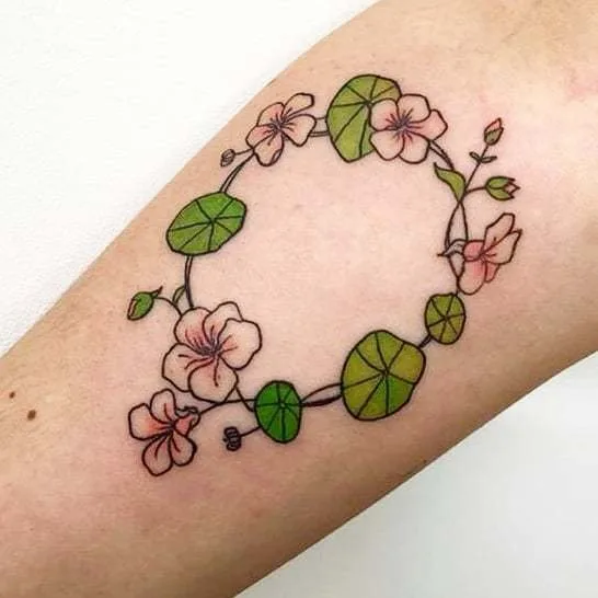 Wreath Vintage Flower Tattoo