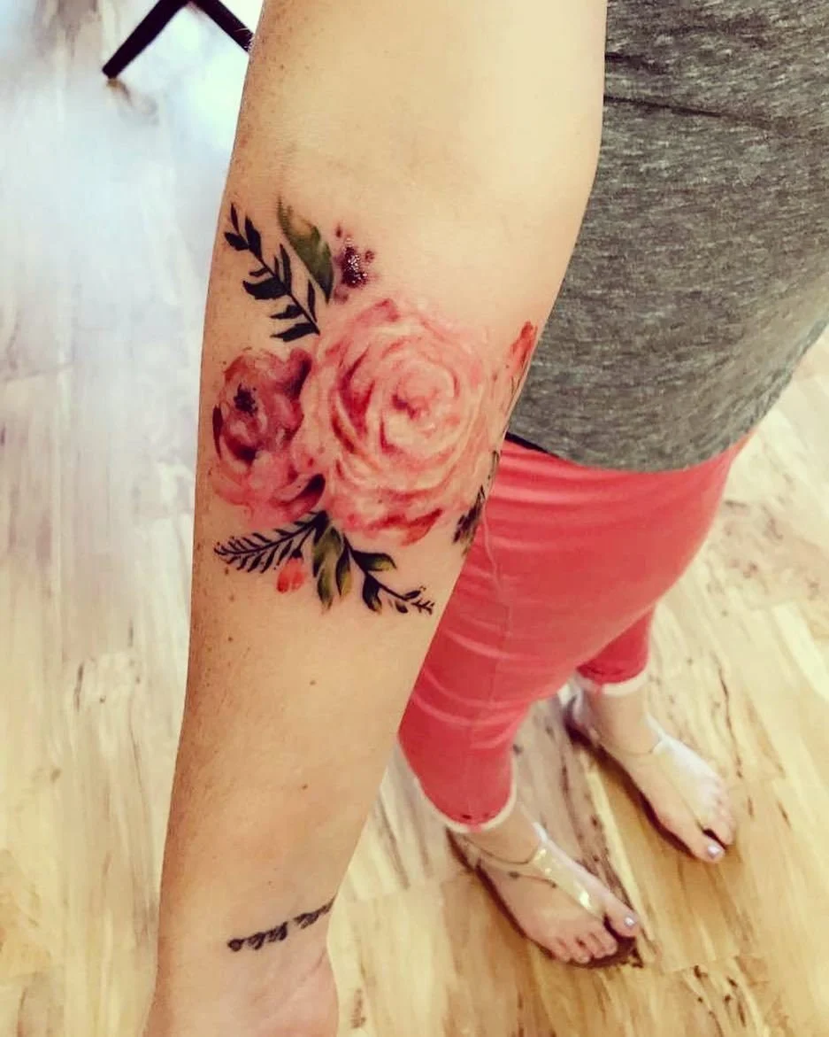 Soft Vintage Flower Tattoo