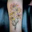 Watercolor Vintage Flower Tattoo-placeholder