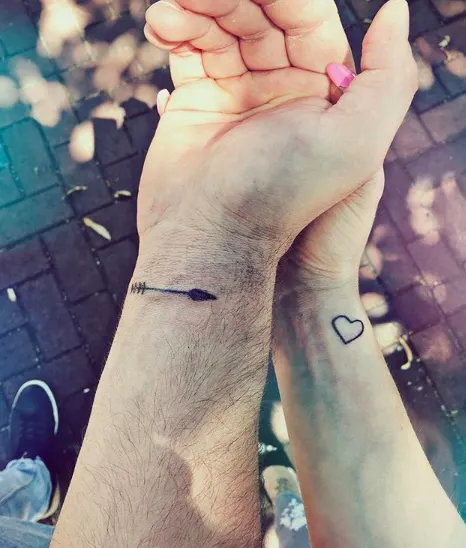 Heart & Arrow Couples' Tattoo