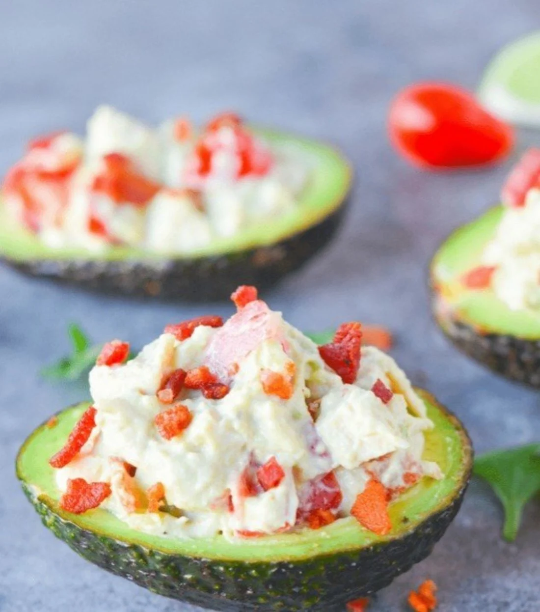 Chicken Club Stuffed Avocados