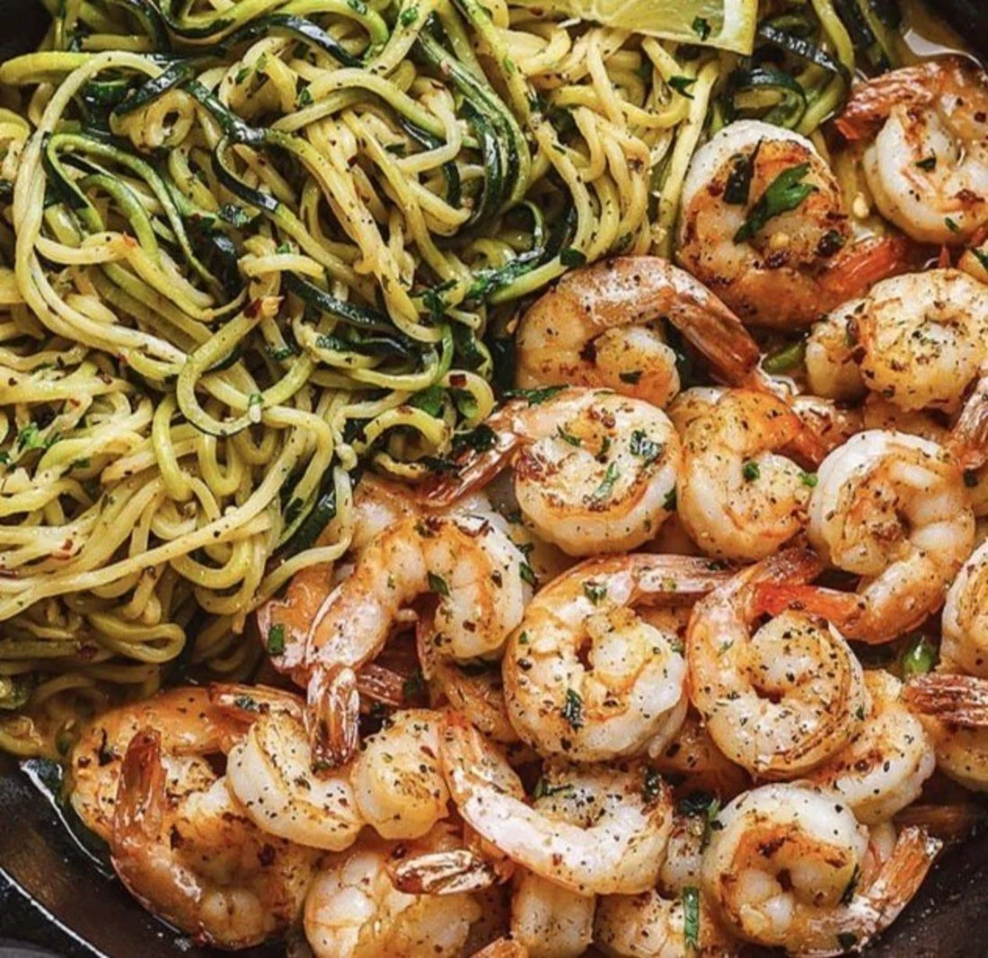 Lemon Garlic Butter Shrimp with Zucchini Noodles
