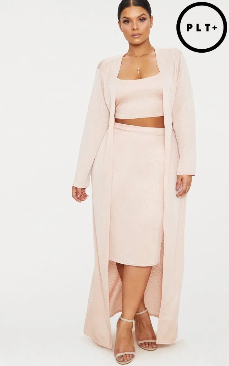 Champagne Textured Duster Coat
