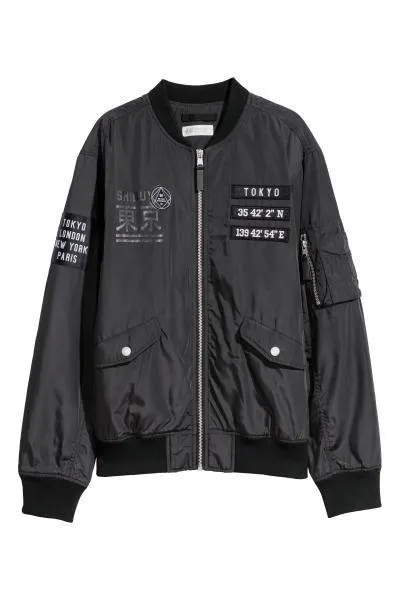 Bomber Jacket with Appliques