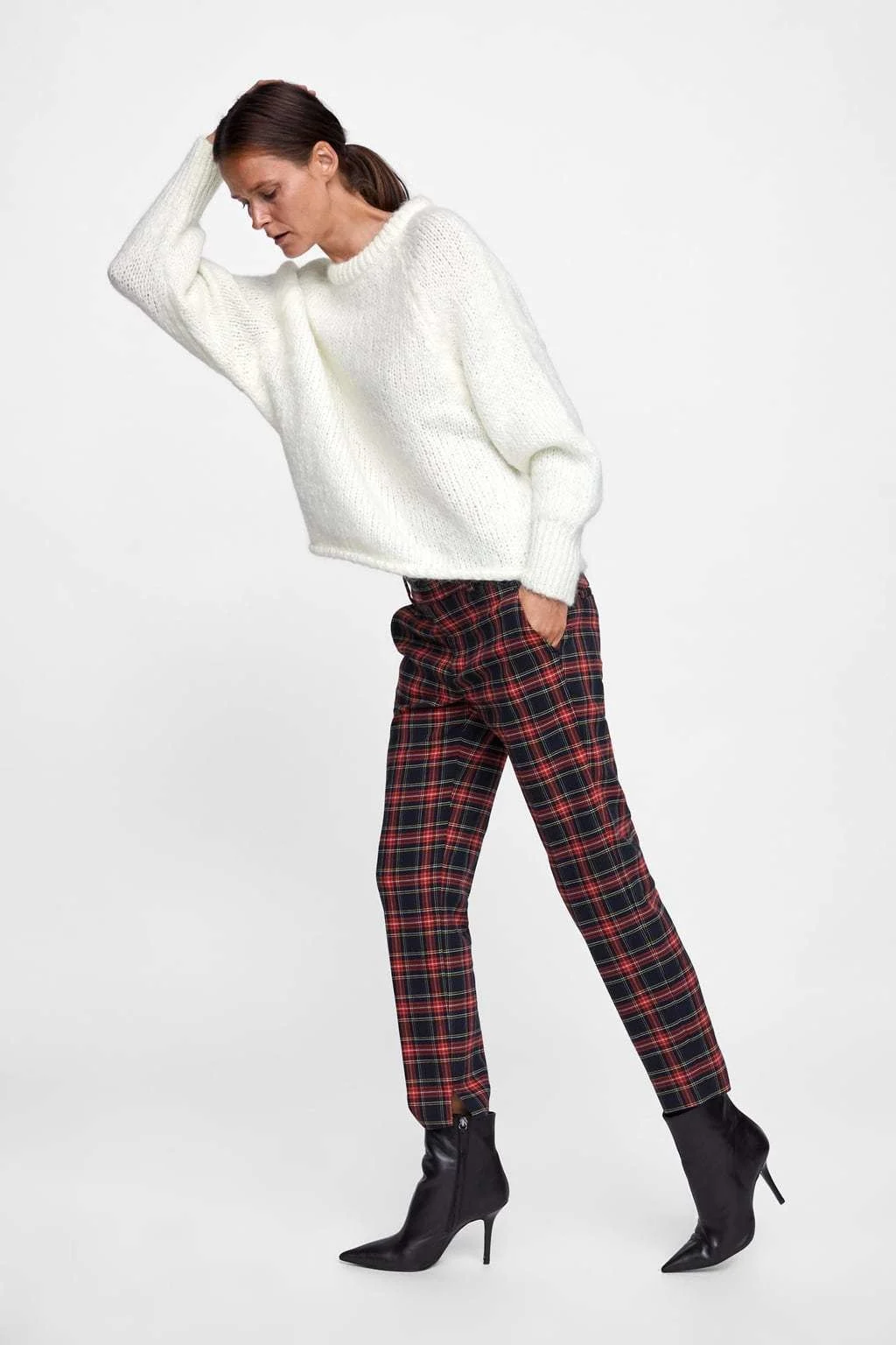 Straight Fit Plaid Pants