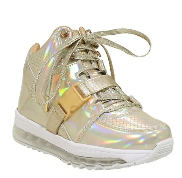 YRU Aiire Gold Hi-Top Sneakers