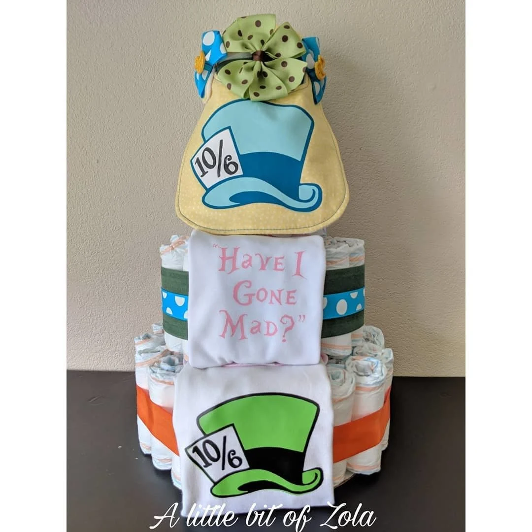 Mad Hatter Diaper Cake
