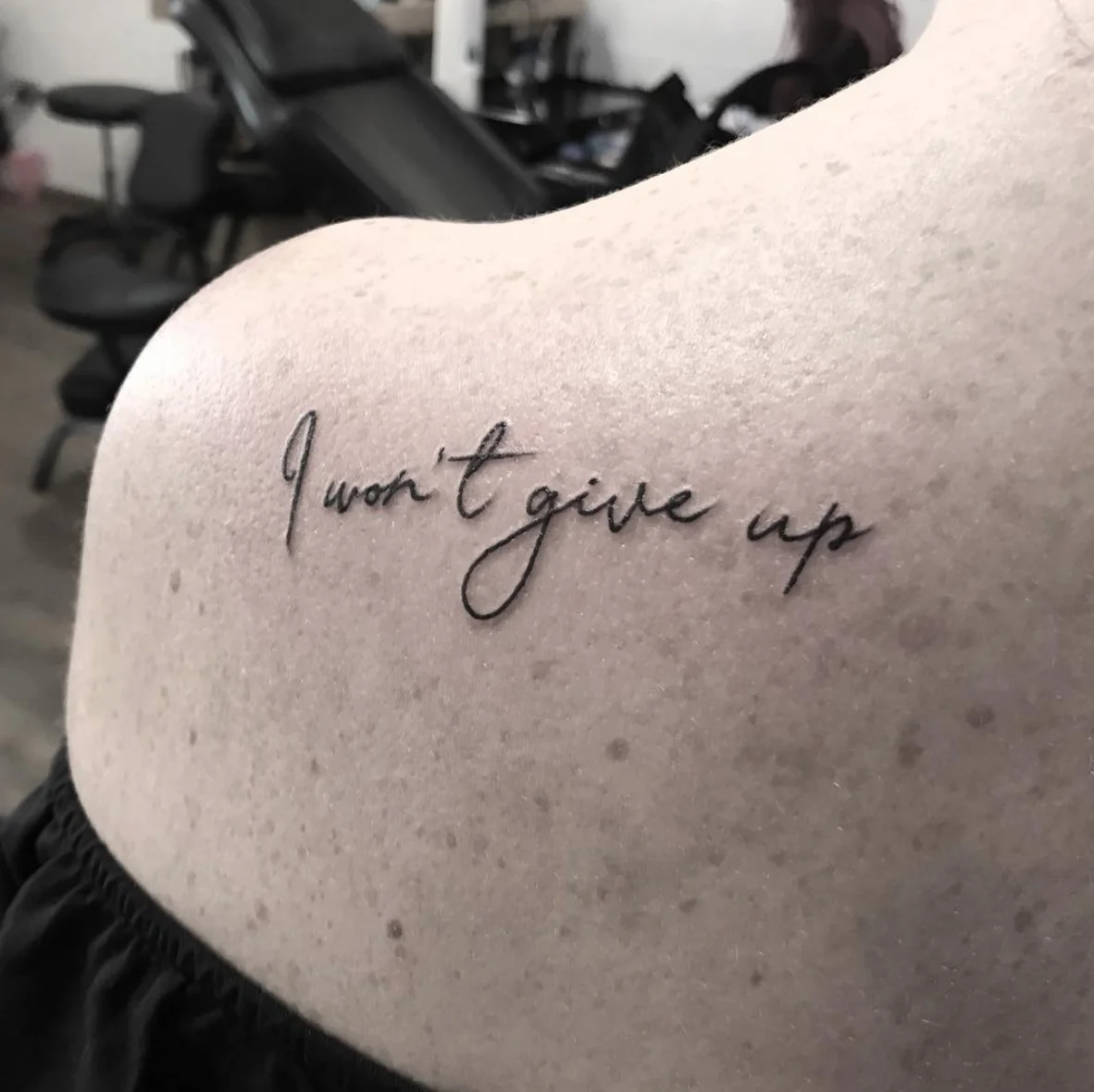 I Won't Give Up Quote Tattoo