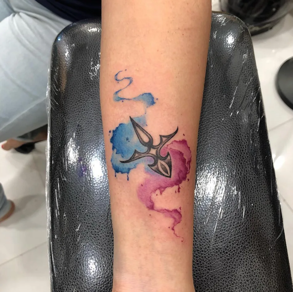 Blue & Pink Sagittarius Symbol