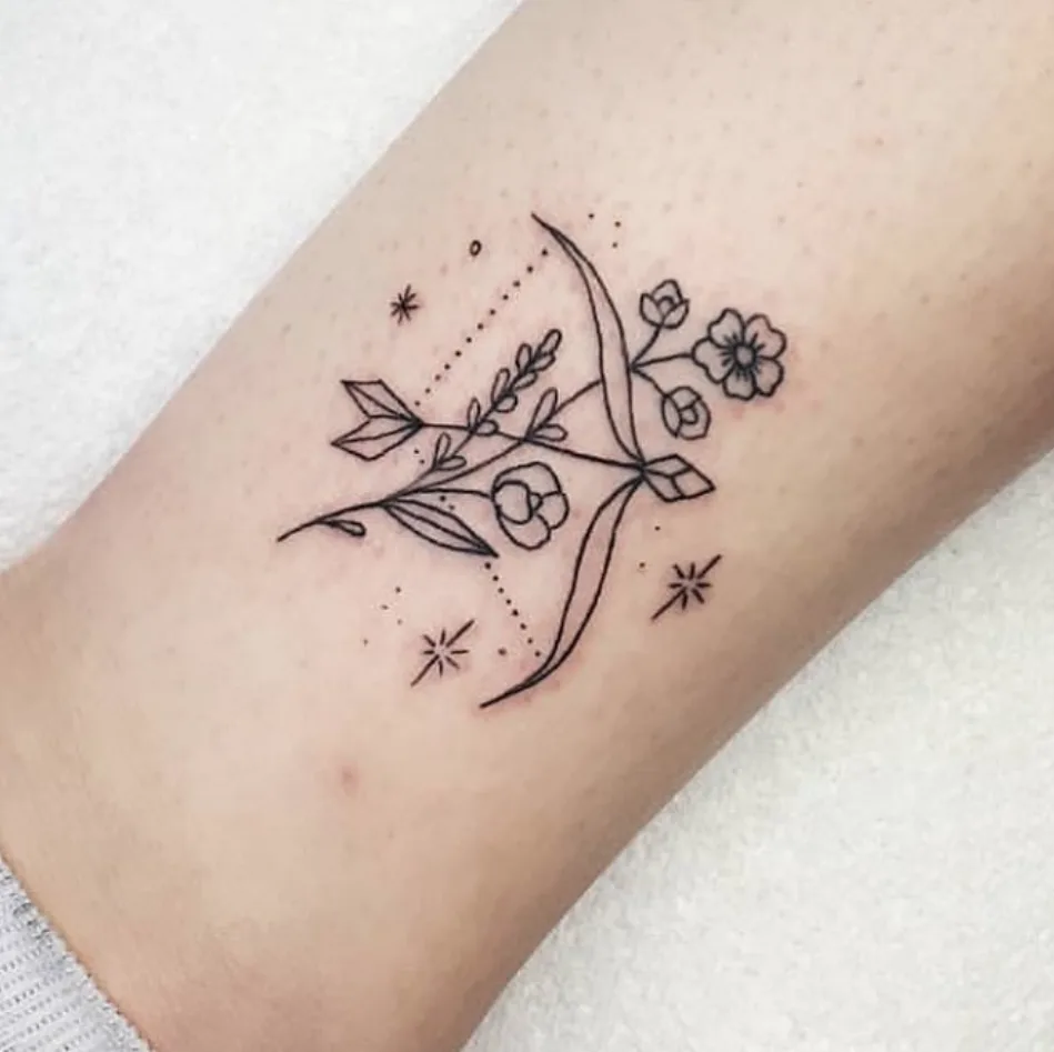 Bow, Arrow, & Flowers
