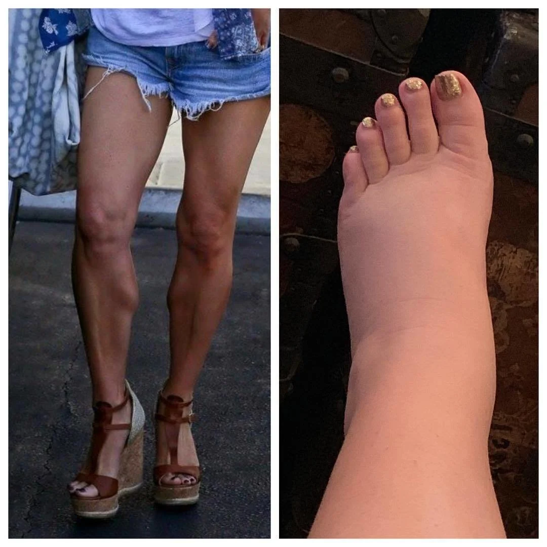 Jessica took to the 'Gram to share a look back at herself 10 years ago and present day, dealing with pregnancy feet.