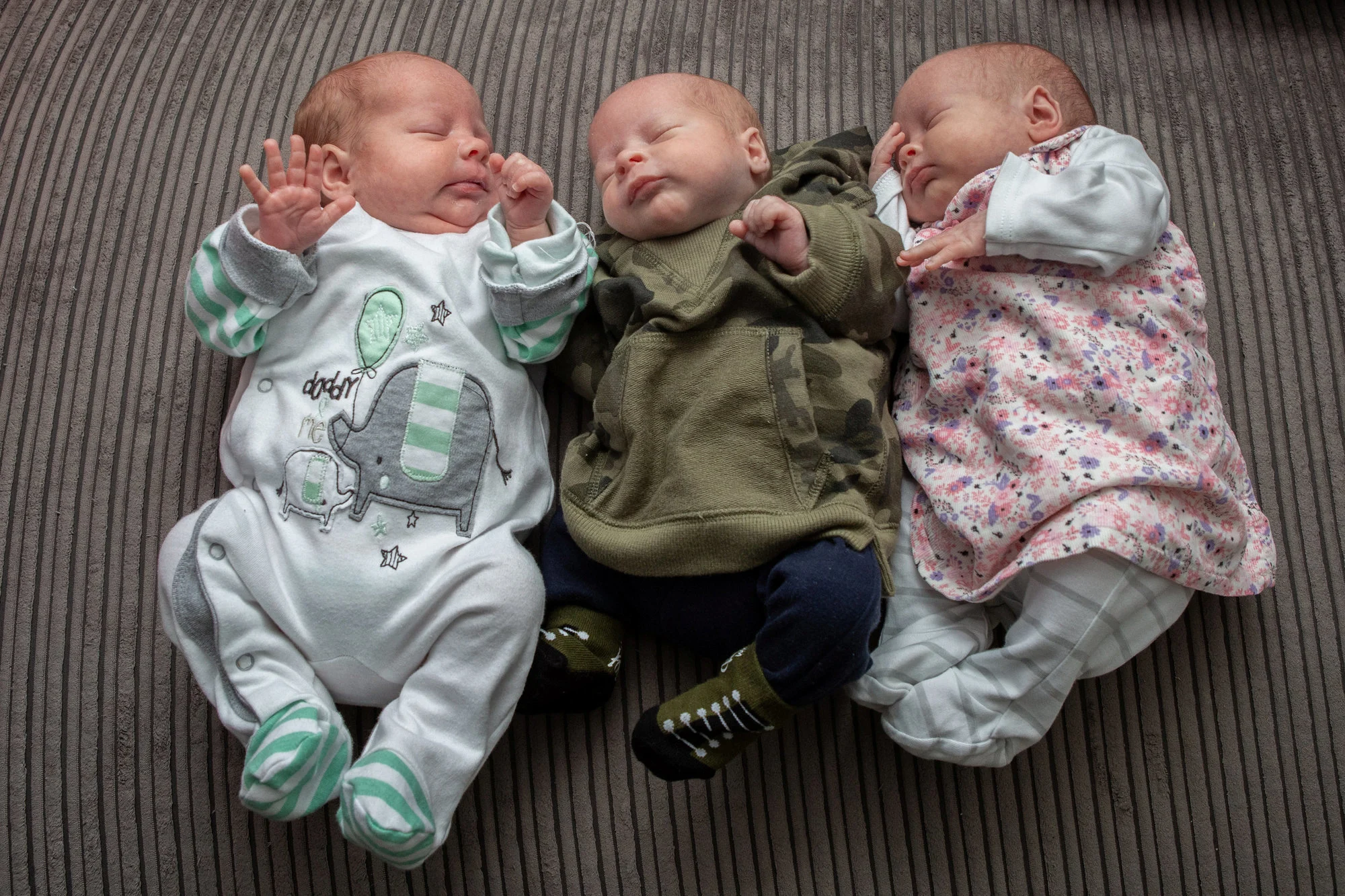 Amelia, Matylda, and Borys were born by C-section on December 13, after reaching 34 weeks.