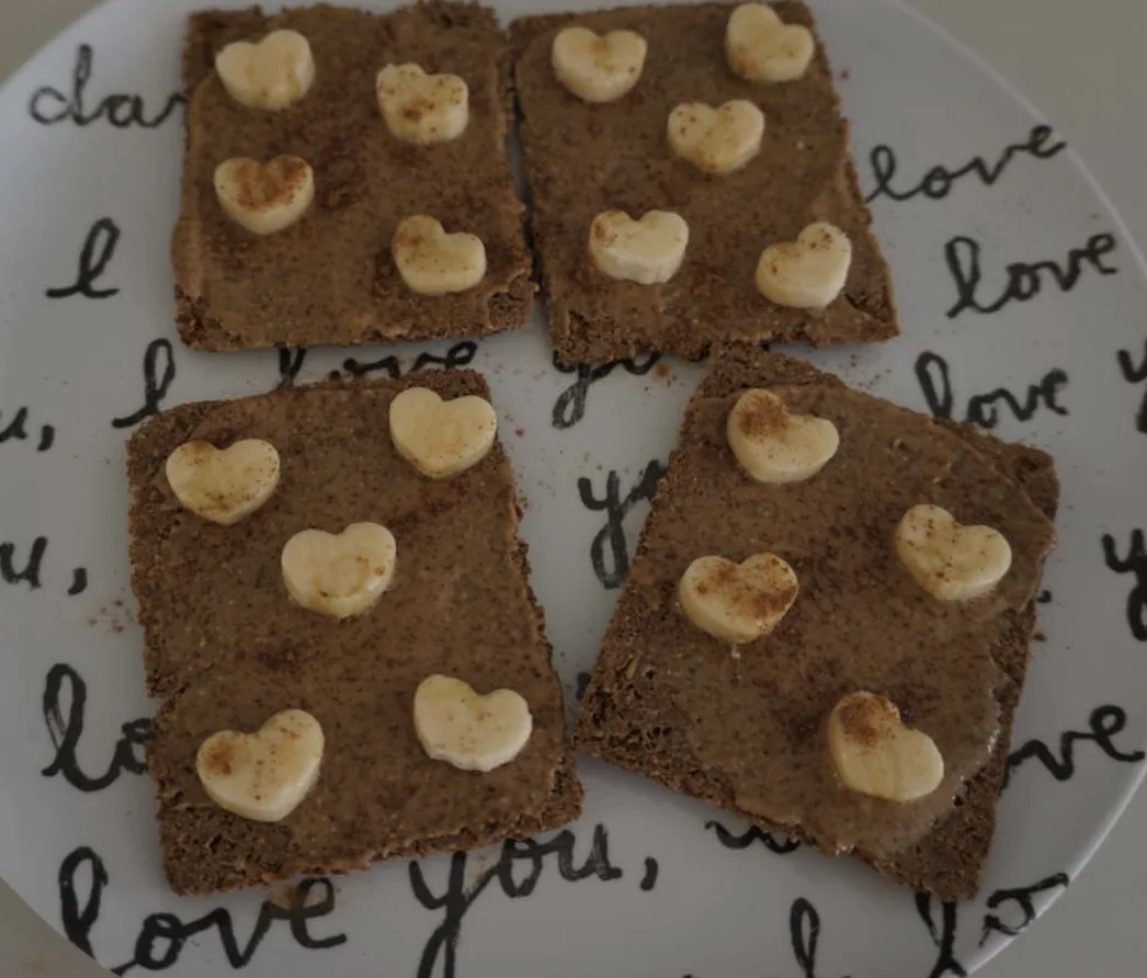 Peanut Butter and Banana Hearts