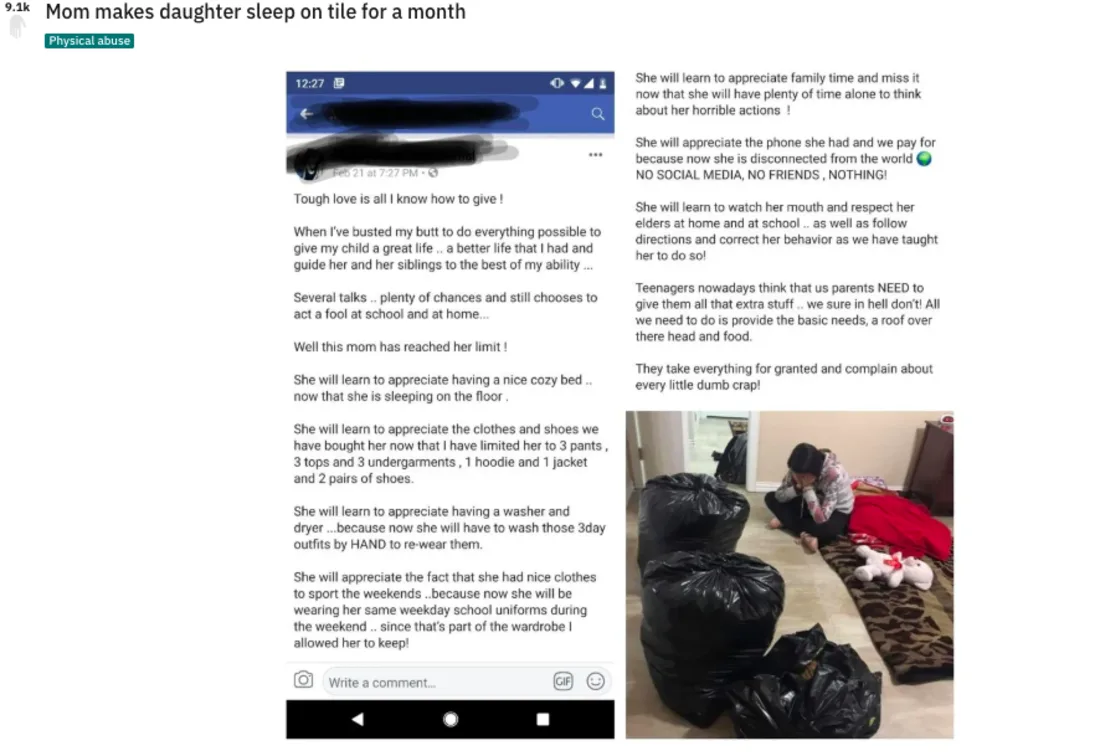 In the post, a Redditor shares a screenshot of a Facebook rant, in which a mom sounds off about her daughter's bad behavior.
