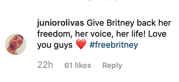 Another fan wants Britney to have her independence restored.
