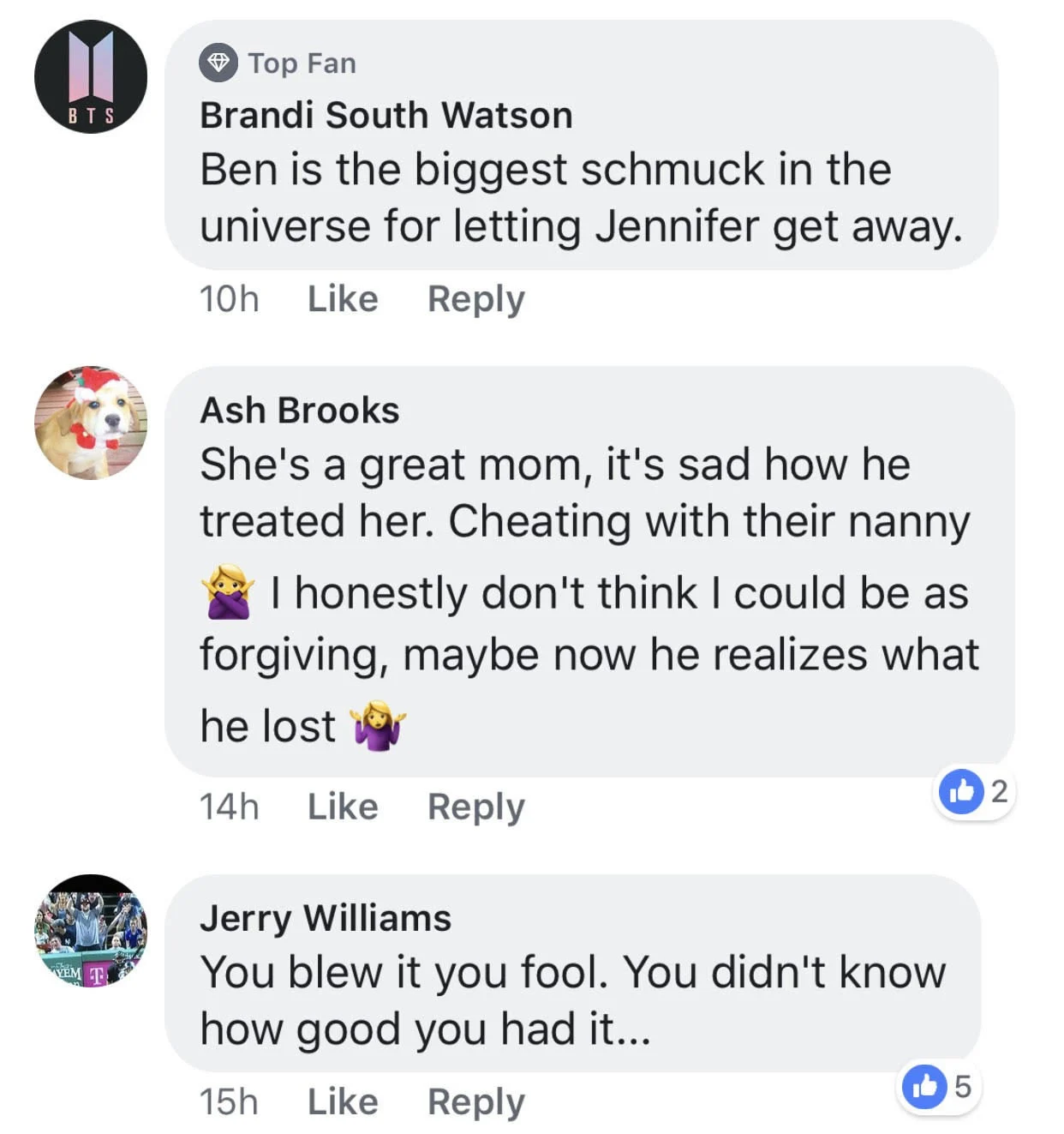 Some fans think this could be a sign that Ben has realized he made a mistake by losing Jennifer.