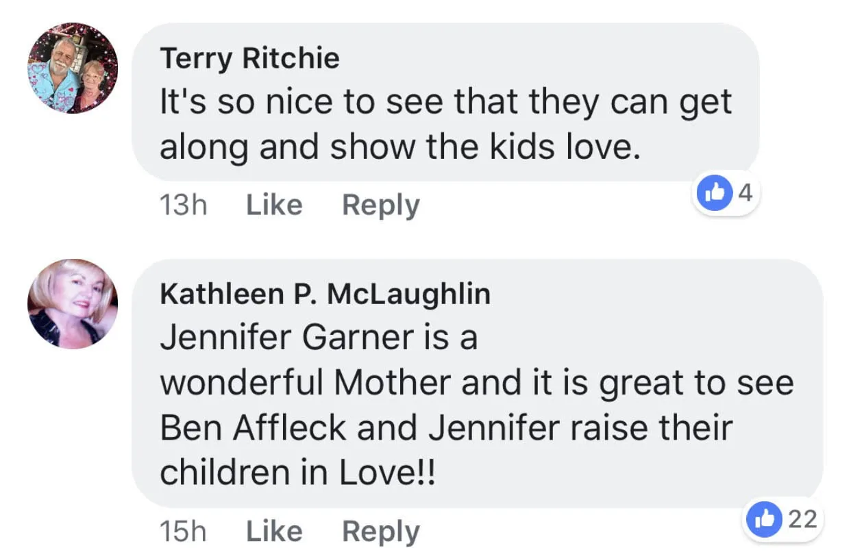 Others are happy to see that Jen and Ben's healthy co-parenting relationship is still thriving.