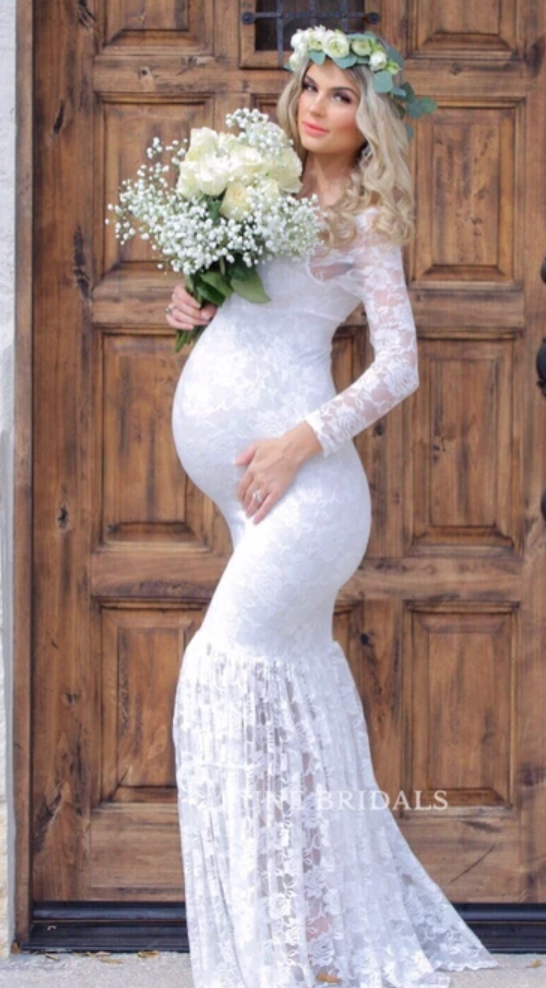 sexy maternity wedding dress