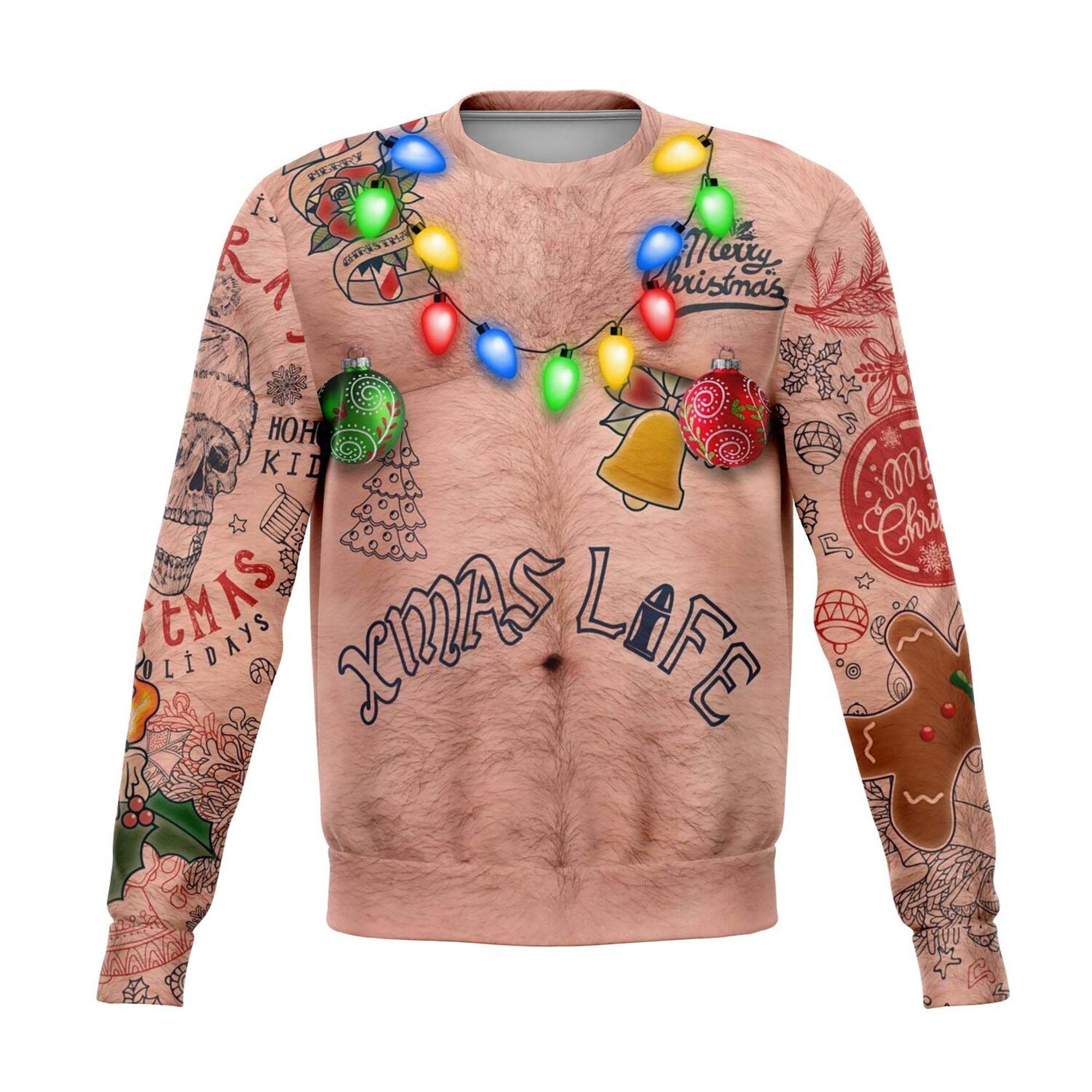 Ugly christmas sweater deals with tattoos