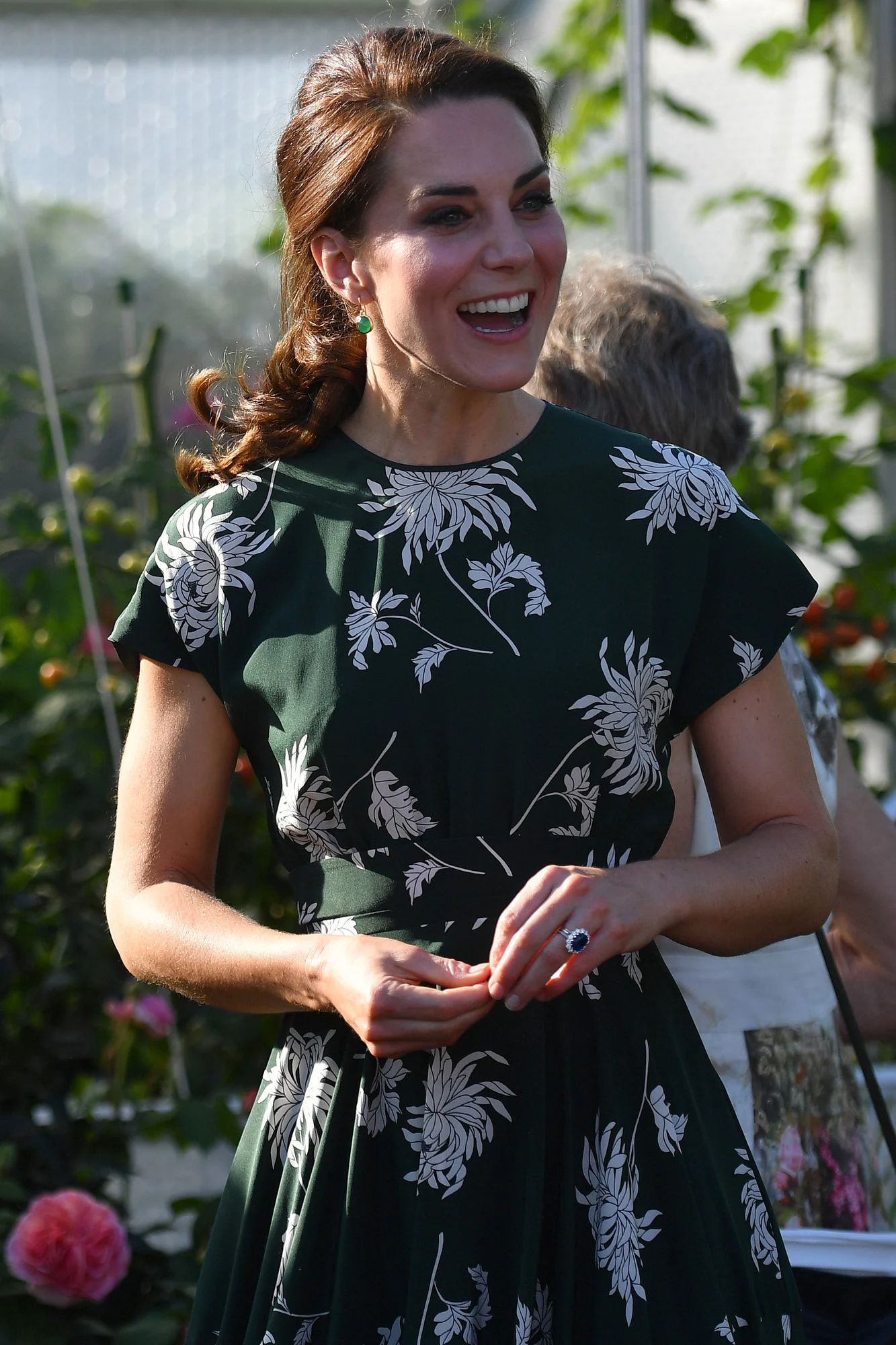 Green With White Flowers