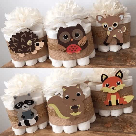 Woodland Diaper Cakes Woodland Diaper Cakes