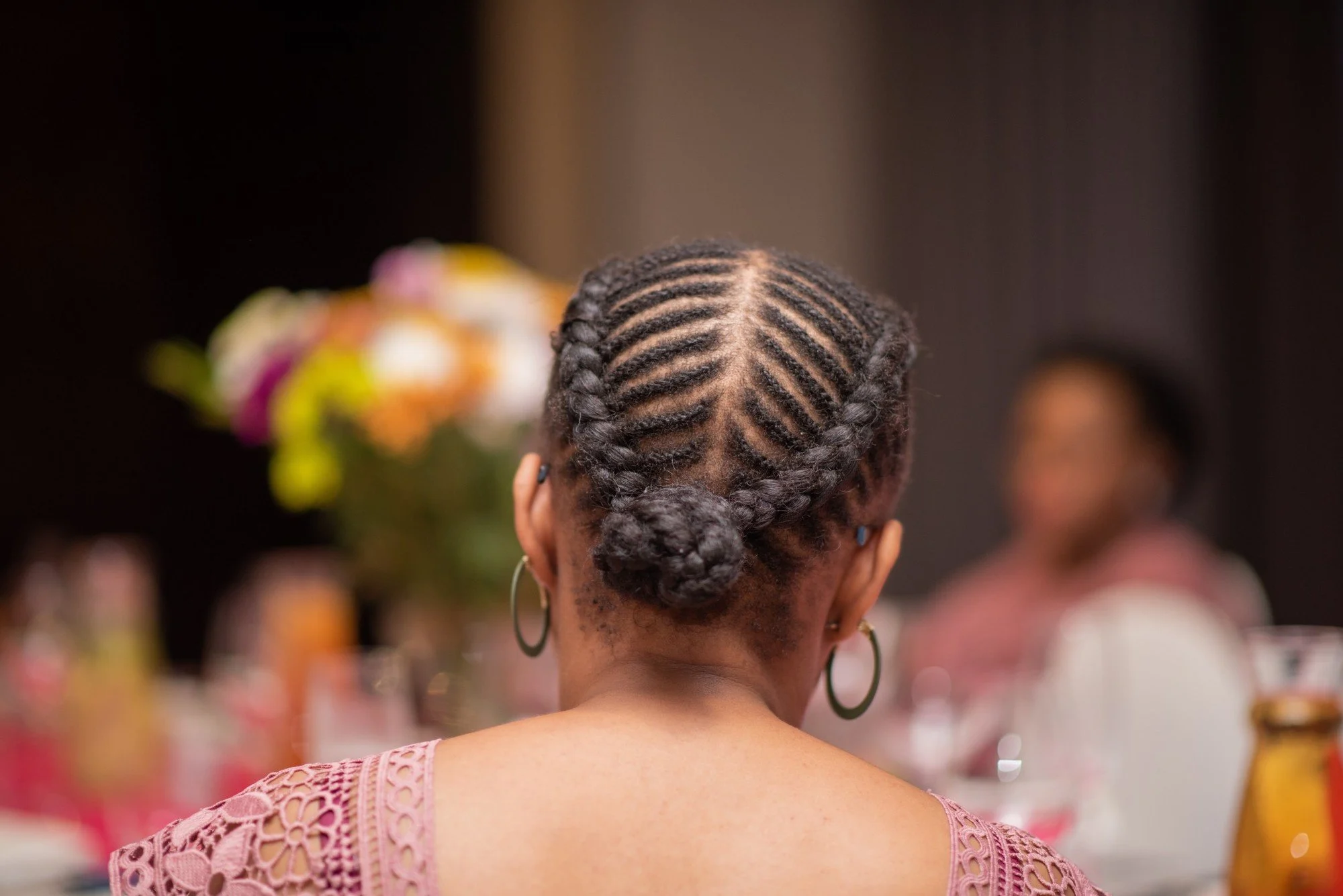 Cornrows Into a Low Bun