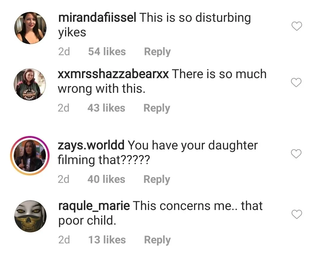 It didn't take long before folks chimed in, noting how "disturbing" the video is.