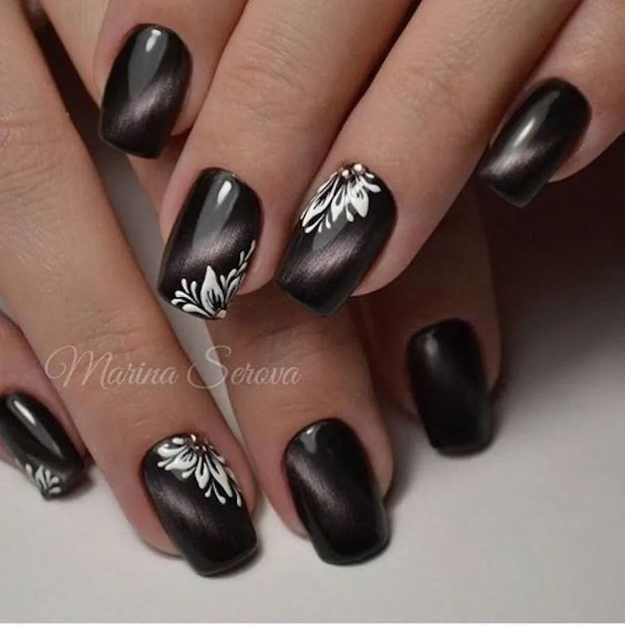 dark cat eye nails